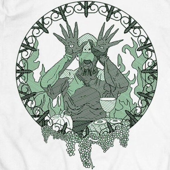 Green Occult Art T-Shirt – Mystical Ritual Graphic Tee – Gothic Fantasy Illustra - Picture 2 of 3